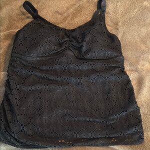 Elegant Black Lace Women's Top bathing suit tankini